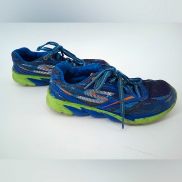 Skechers Go Run 4 Big Kid Blue Green Active Sneakers 3.5 Laces - Picture 8 of 13
